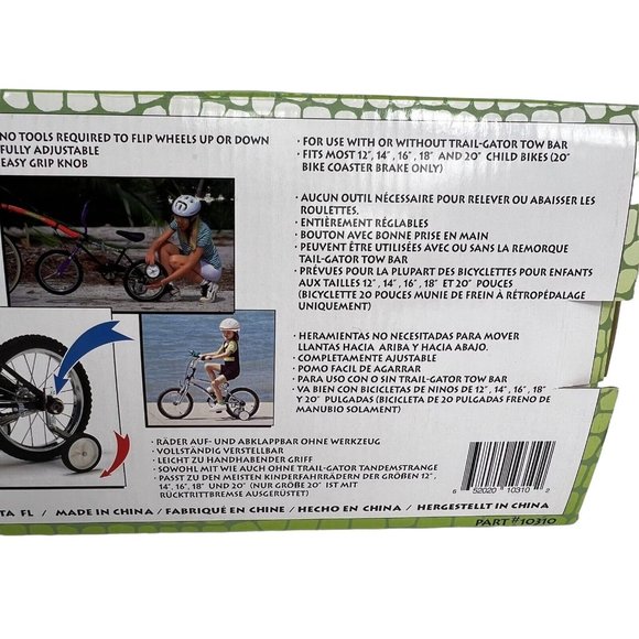Trail Gator Flip Up Training Wheels Fold Up 12"-20" Black Adjustable Kids Biking - Picture 7 of 12